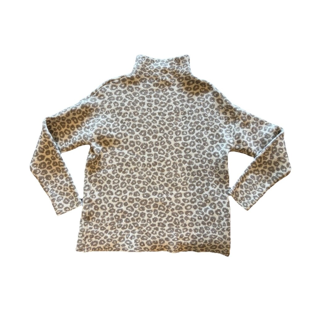 Christian Siriano Wool Blend Cheetah Print Mock Turtleneck Sweater